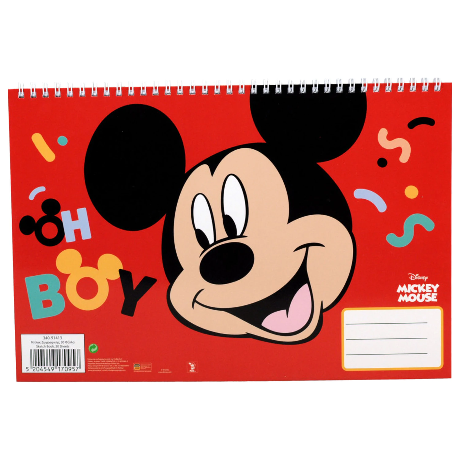 Disney Mickey Oh Boy A4 špirálový skicár, 30 listov produktová fotografia