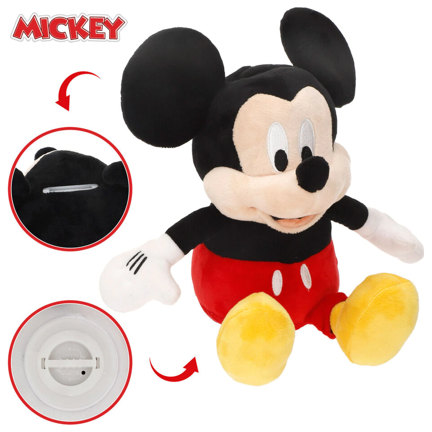 Disney Mickey pokladnička plyšová hračka 20cm produktová fotografia