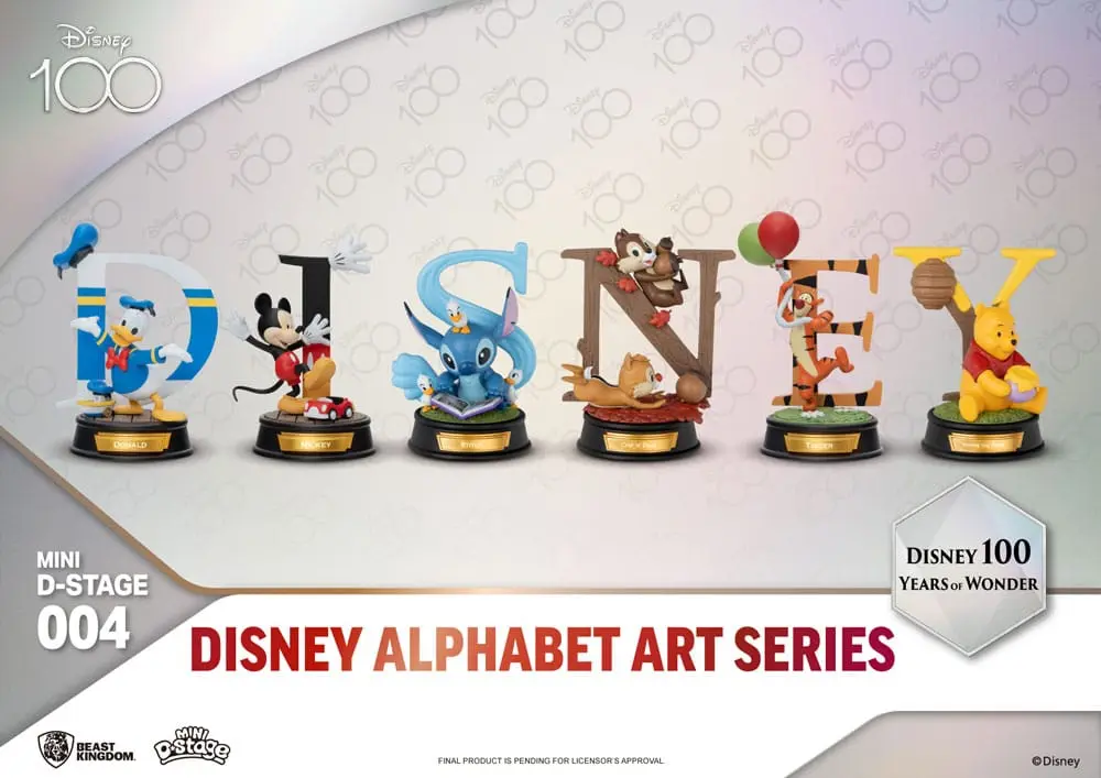 Disney Mini Diorama Stage Sošky 6-balenie 100 Years of Wonder-Disney Alphabet Art 10 cm produktová fotografia