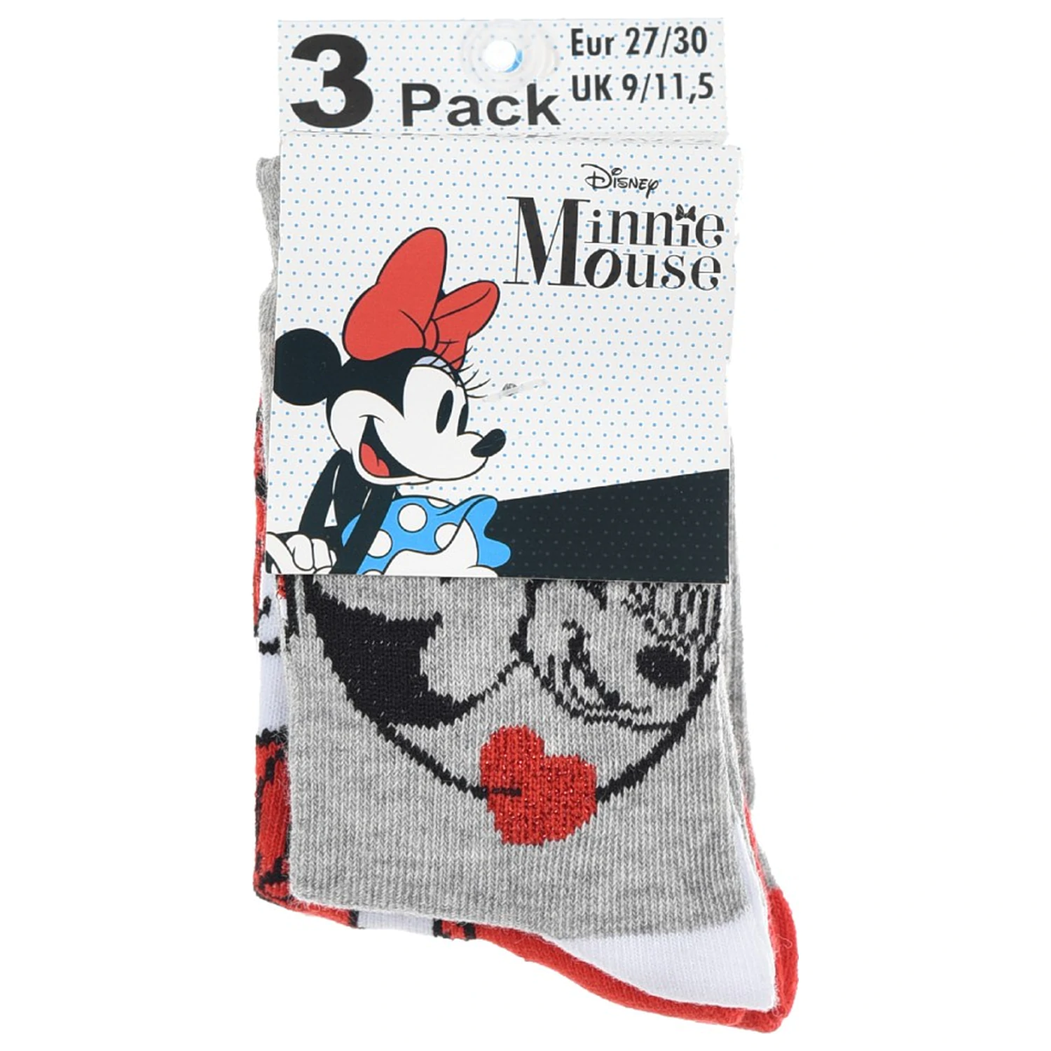 Disney Minnie Mouse Red Bow Detské ponožky 31/34 produktová fotografia