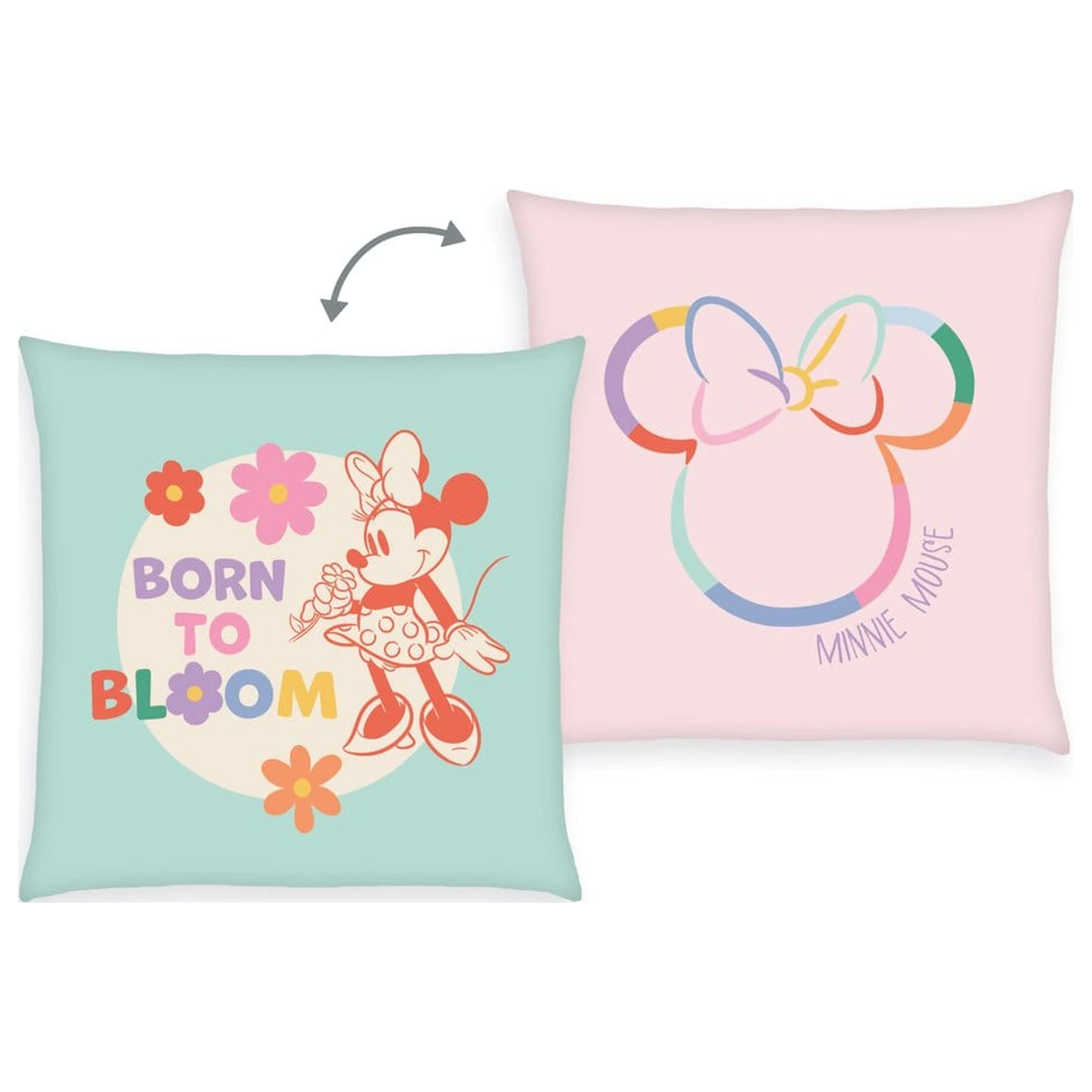 Disney mäkký Velboa vankúš Minnie Mouse Born to Bloom 40 x 40 cm produktová fotografia