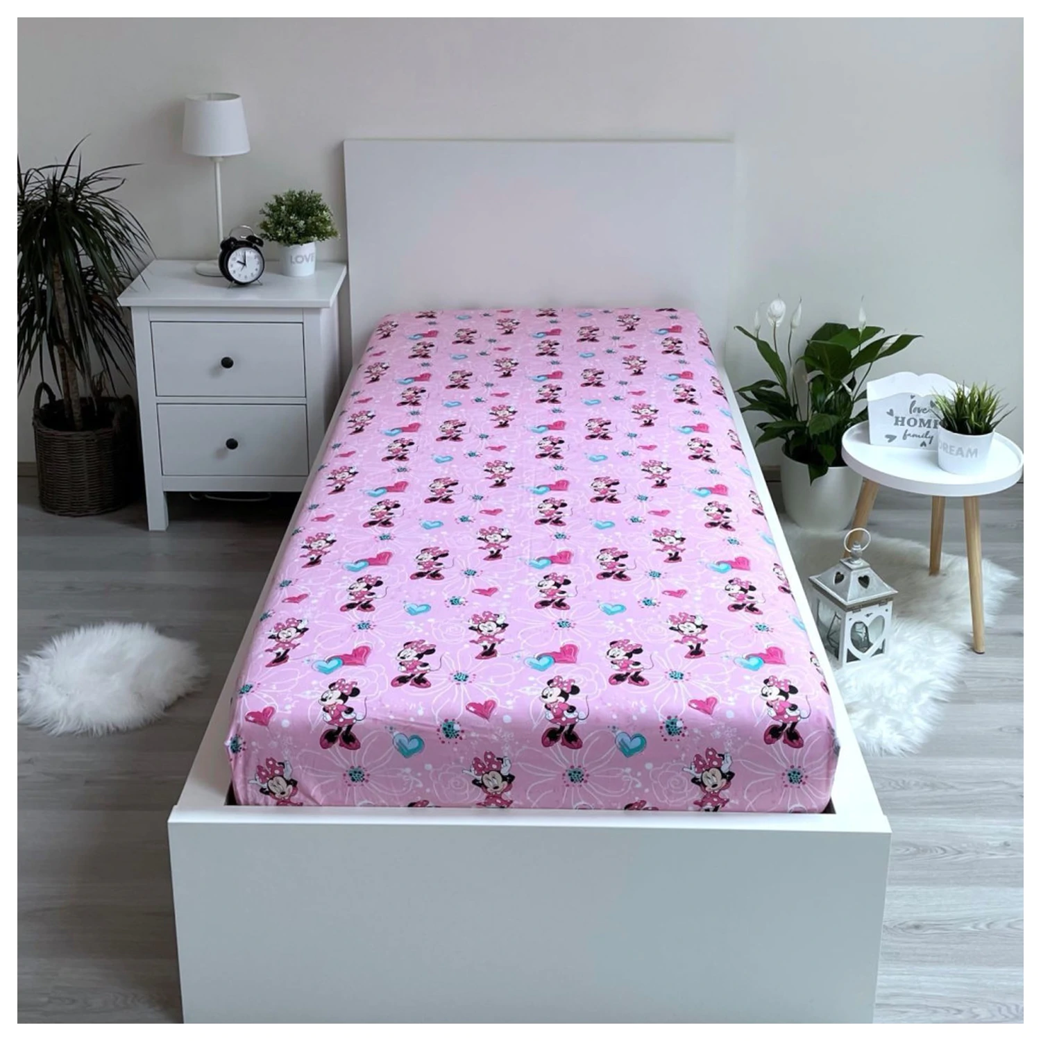 Disney Minnie Flowers plachta na matrac 90x200 cm produktová fotografia