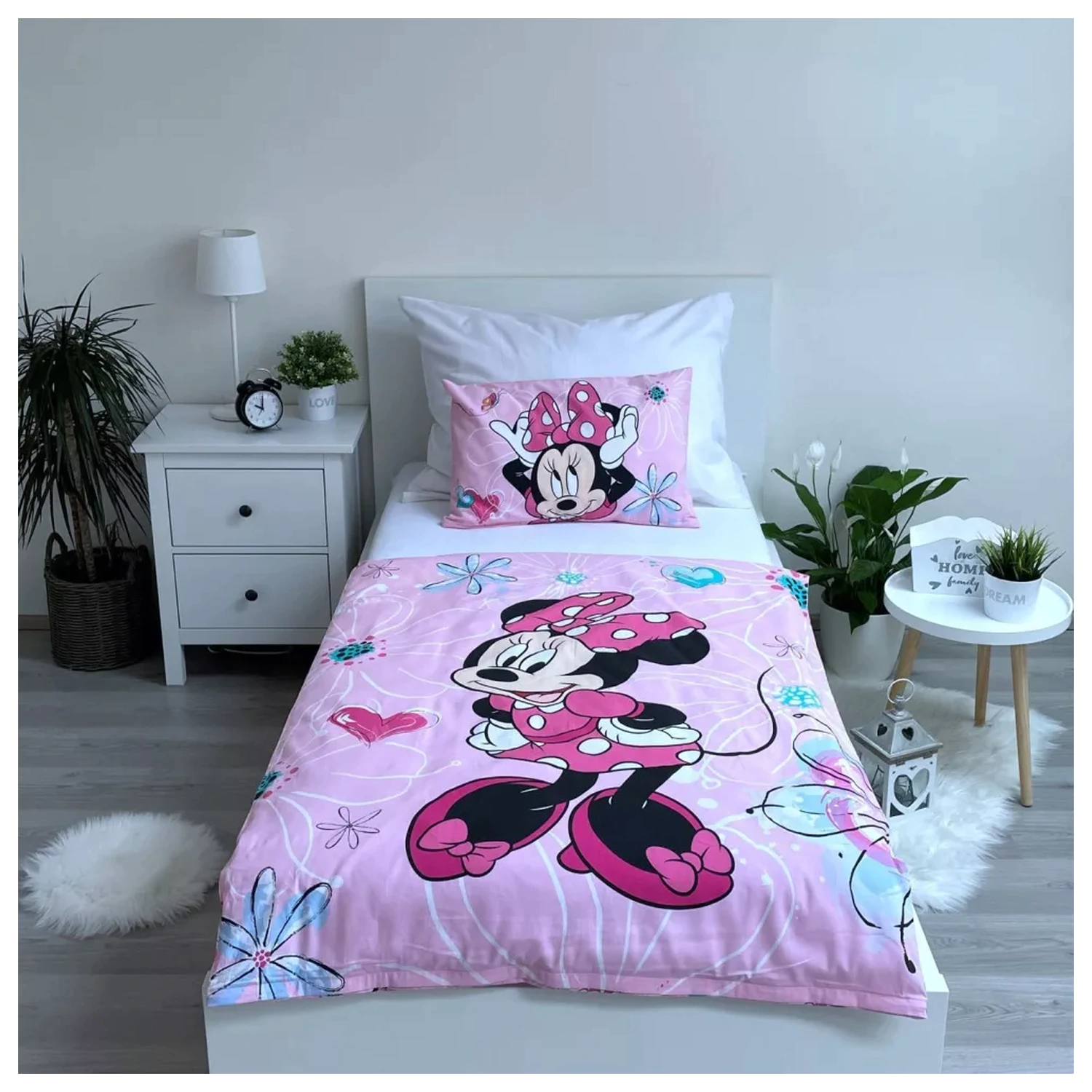 Disney Minnie Flowers detská, predškolská obliečka na paplón produktová fotografia