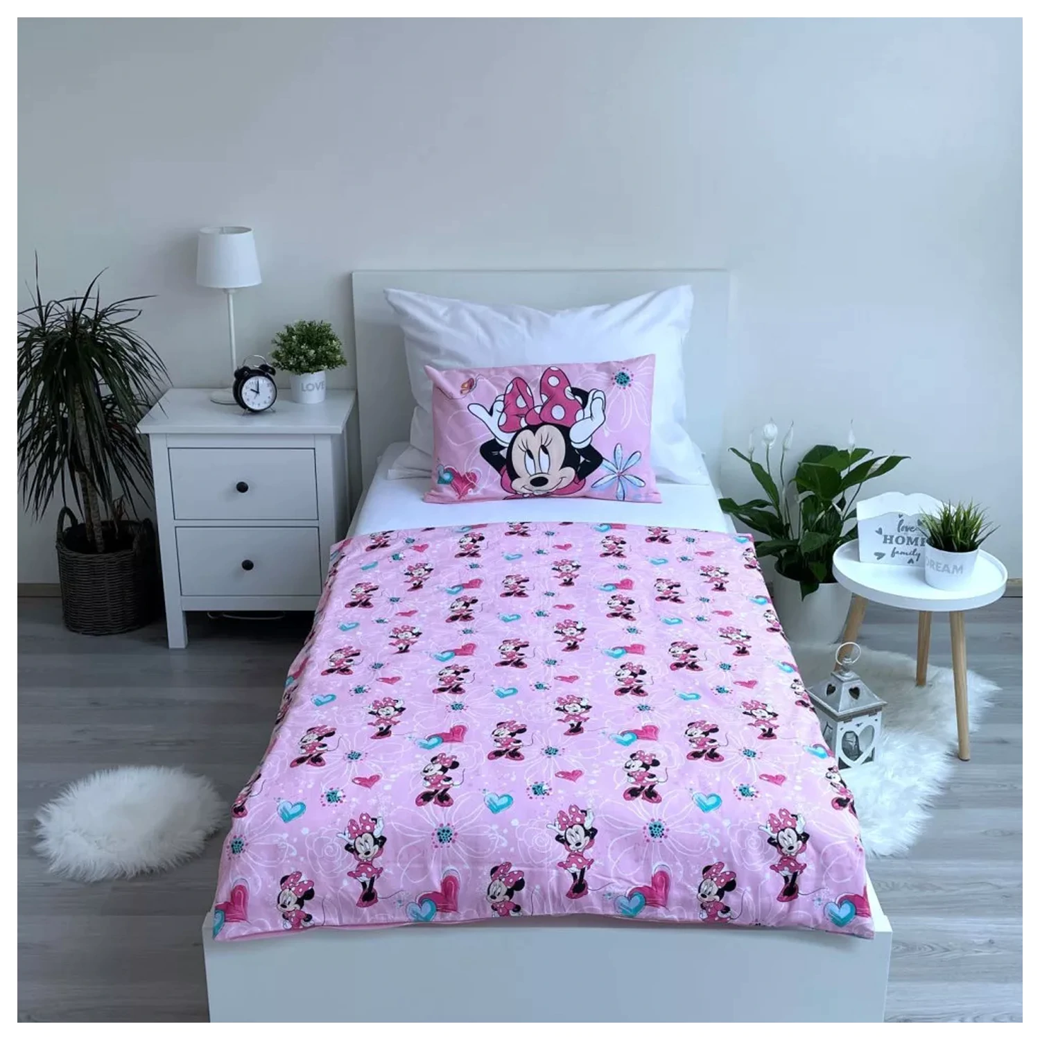 Disney Minnie Flowers detská, predškolská obliečka na paplón produktová fotografia