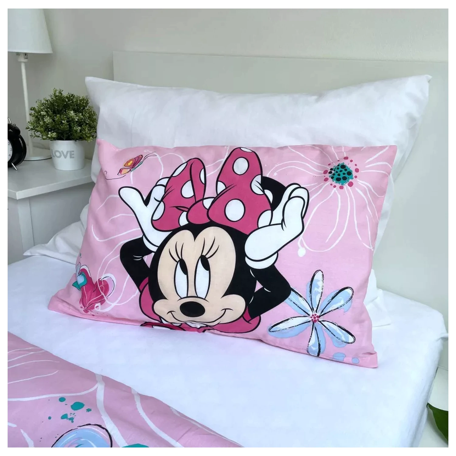 Disney Minnie Flowers detská, predškolská obliečka na paplón produktová fotografia