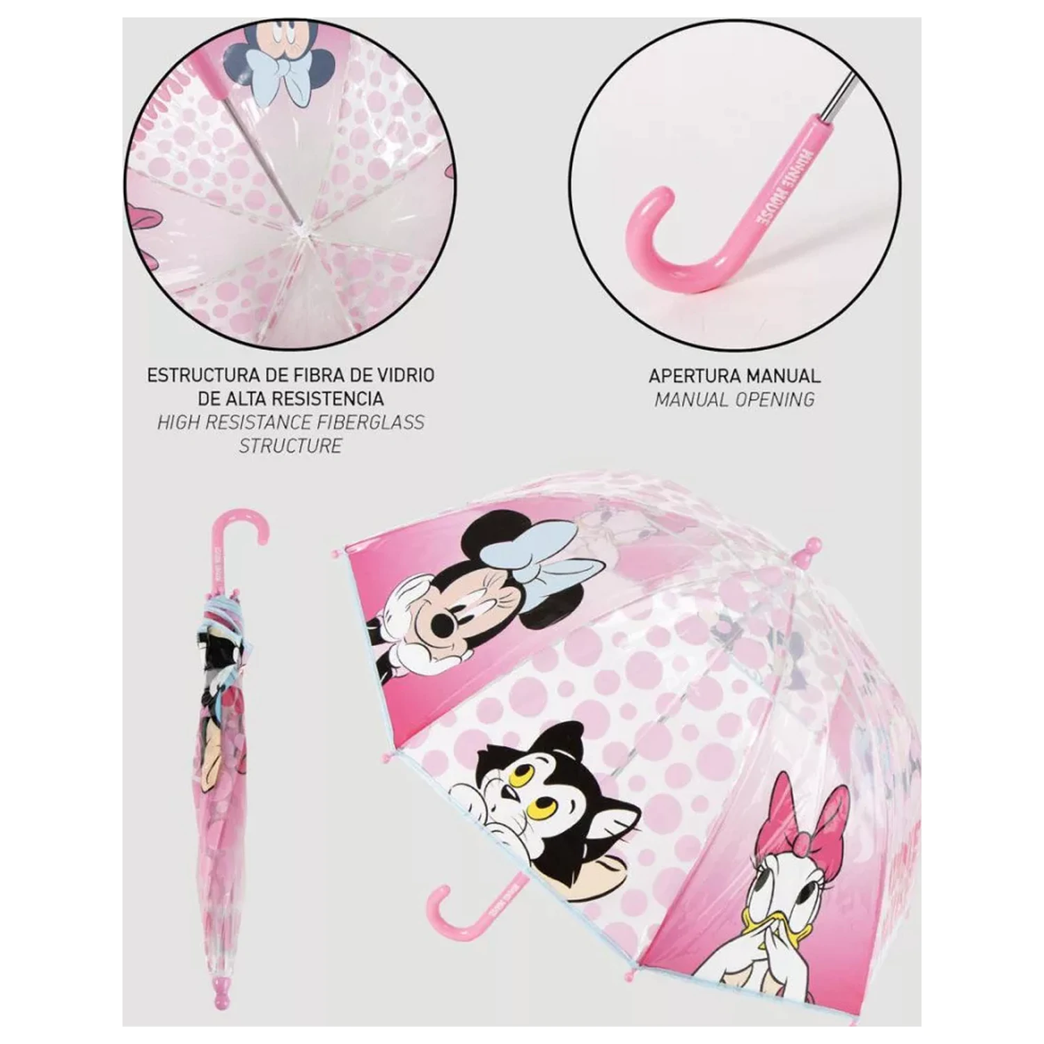 Disney Minnie Mouse Friends Forever detský transparentný dáždnik Ø71 cm produktová fotografia
