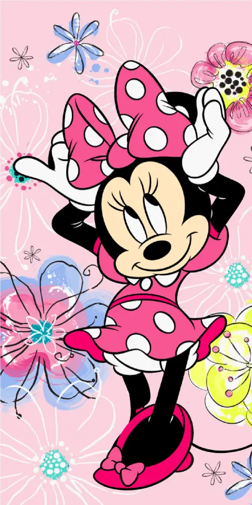 Disney Minnie plážová osuška, ružová mašľa osuška 70*140cm produktová fotografia
