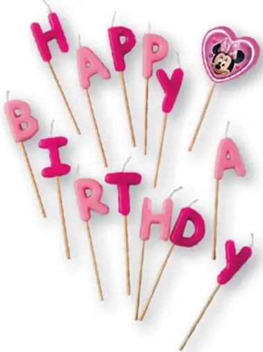 Disney Minnie Happy Birthday sviečka produktová fotografia
