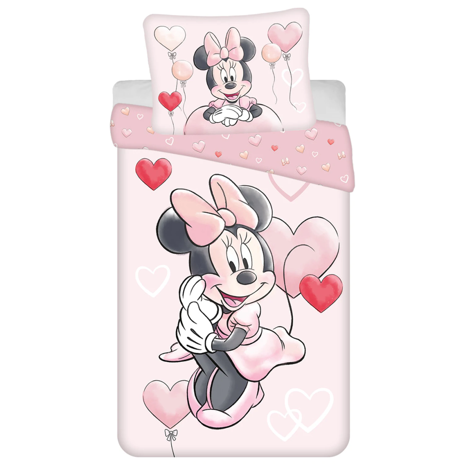 Disney Minnie Heart Balloons Súprava obliečok na periny 140x200cm, 70x90cm produktová fotografia