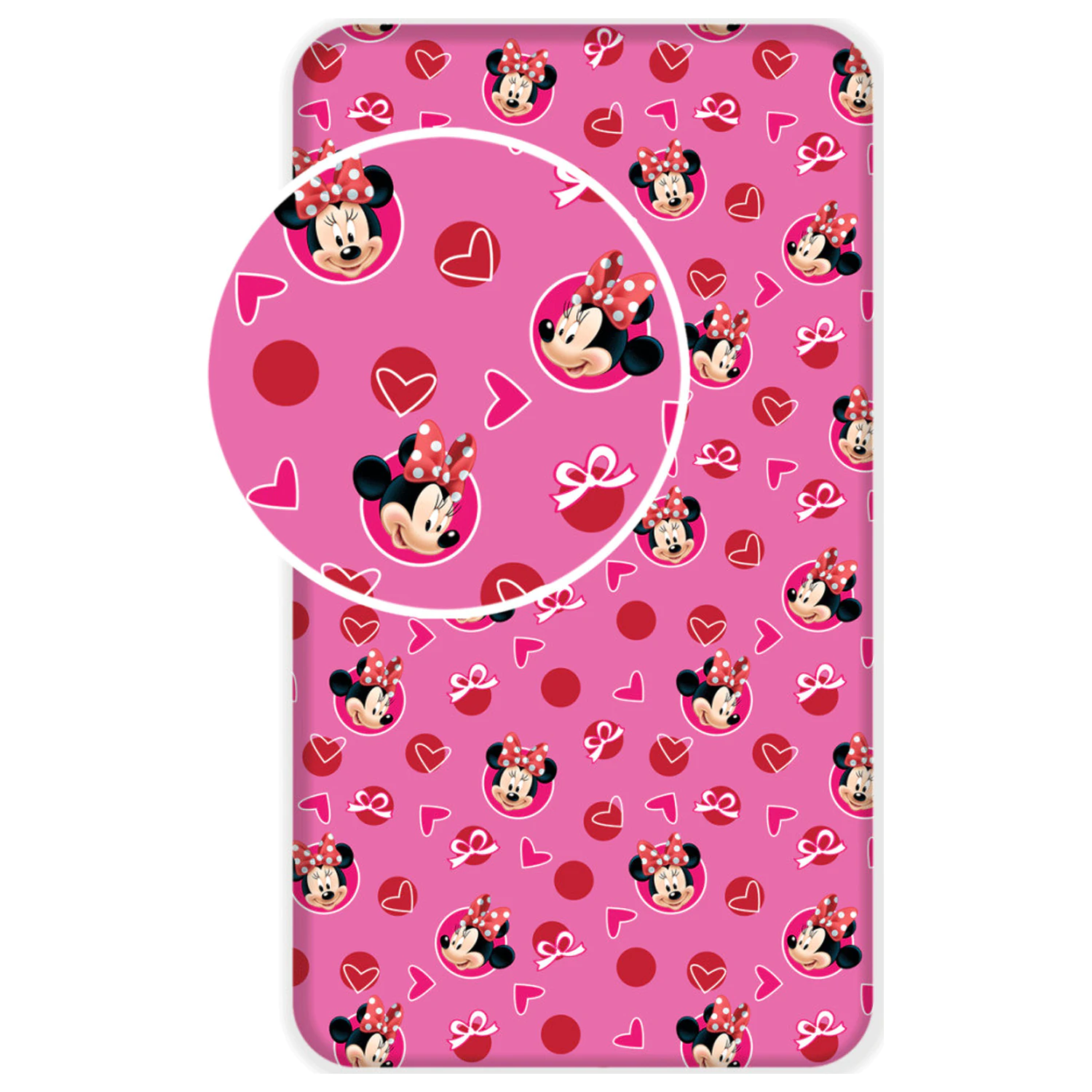 Disney Minnie Hearts napínacia plachta 90x200 cm produktová fotografia