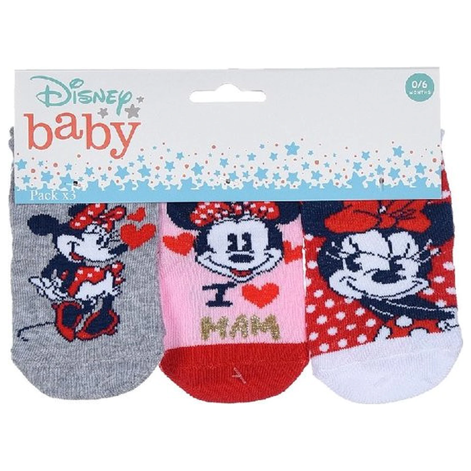 Disney Minnie Love Mom detské ponožky 0-6 mesiacov produktová fotografia
