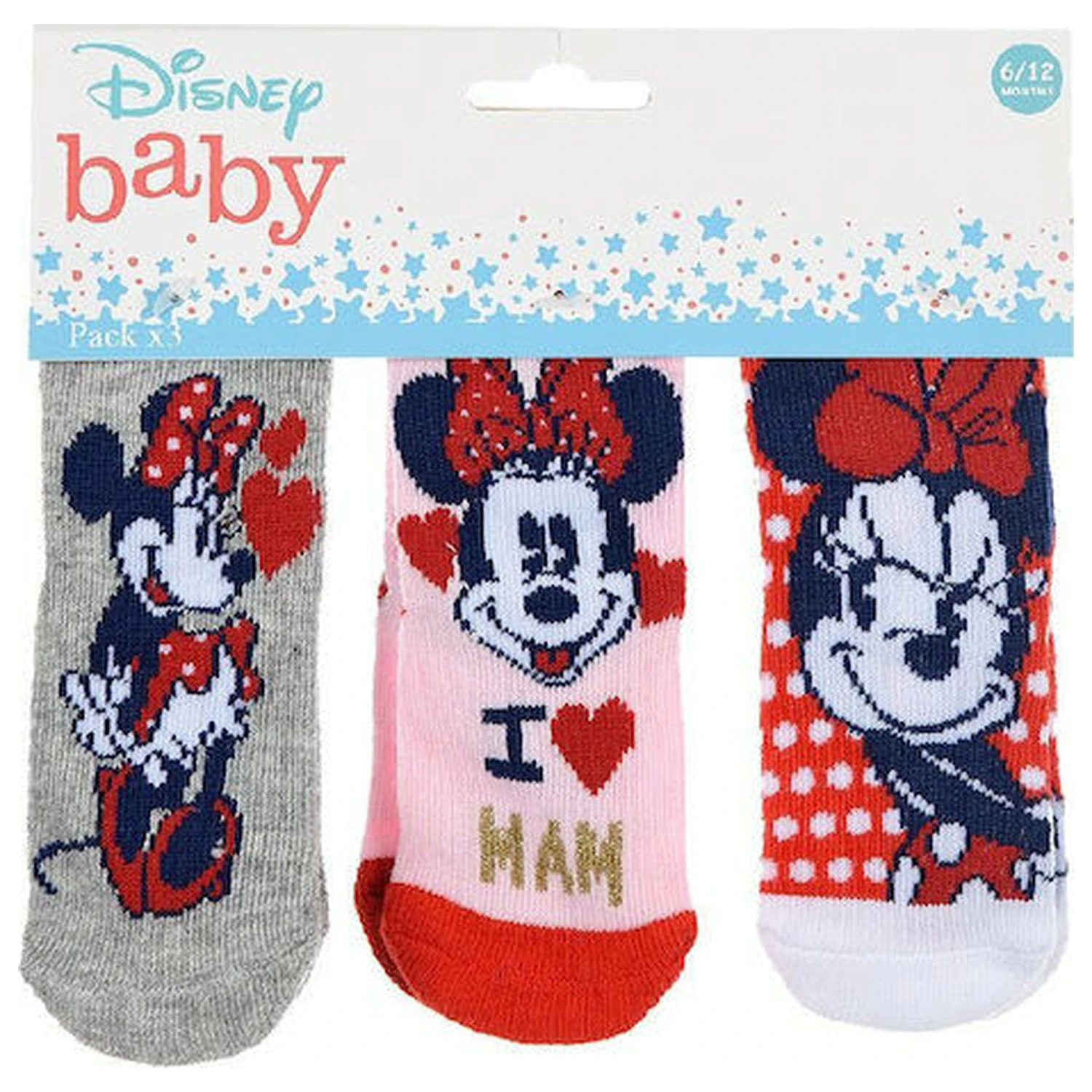 Disney Minnie Love Mom detské ponožky 6-12 mesiacov produktová fotografia