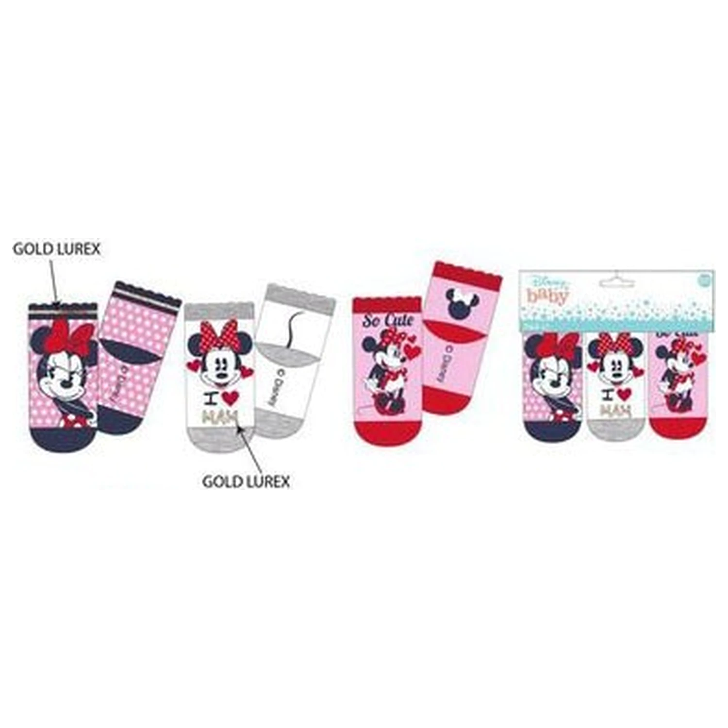 Disney Minnie Love Mam Pink Detské ponožky 6-12 mesiacov produktová fotografia