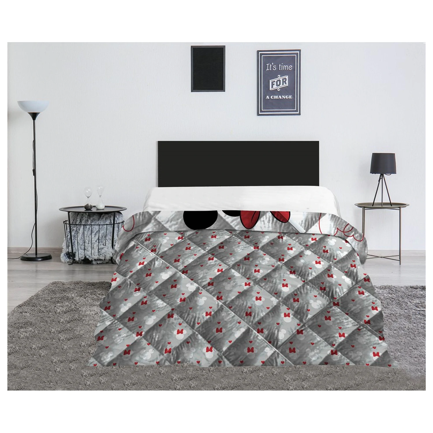 Disney Minnie Mickey Love prešívaná posteľná prikrývka, paplón 240x220cm produktová fotografia