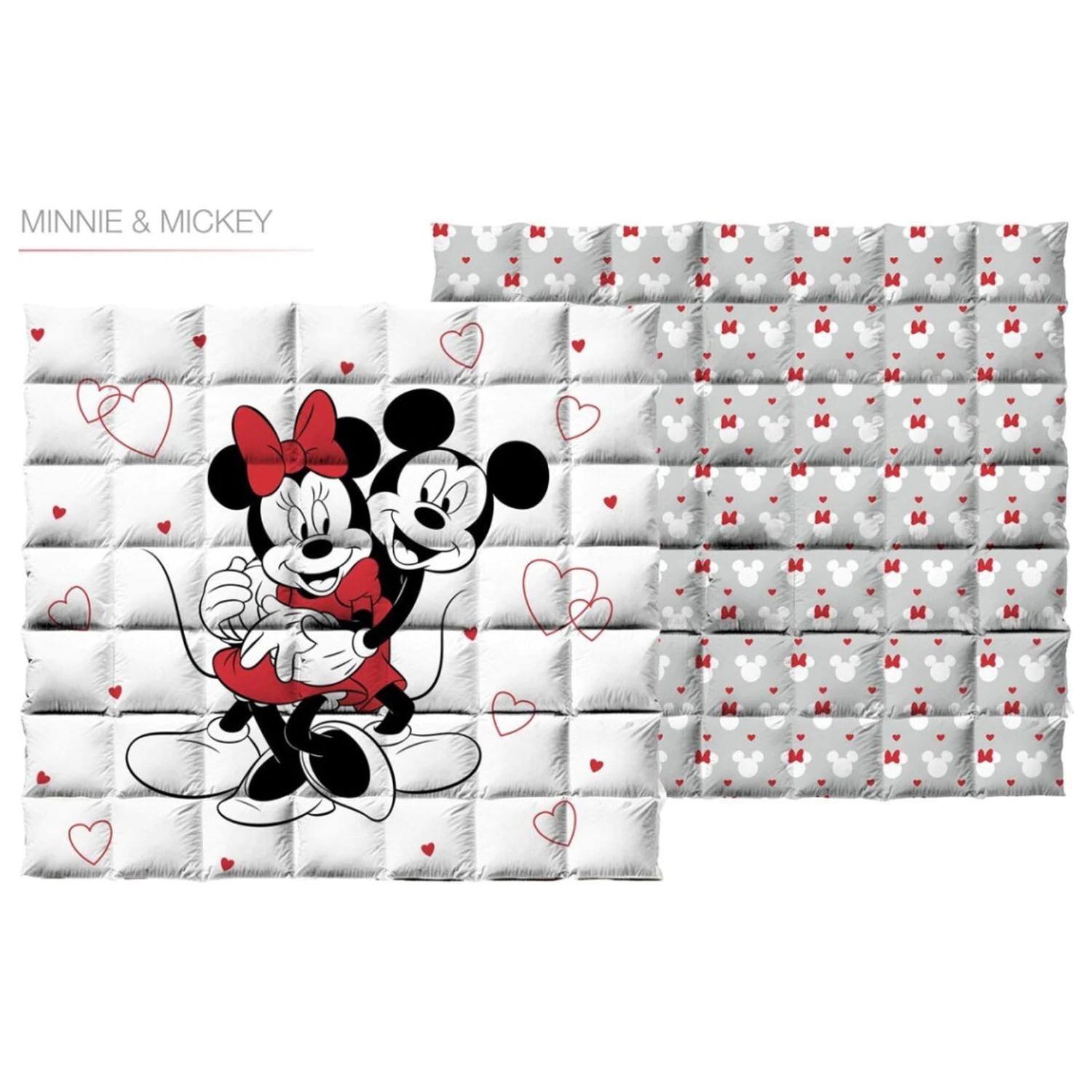 Disney Minnie Mickey Love prešívaná posteľná prikrývka, paplón 240x220cm produktová fotografia
