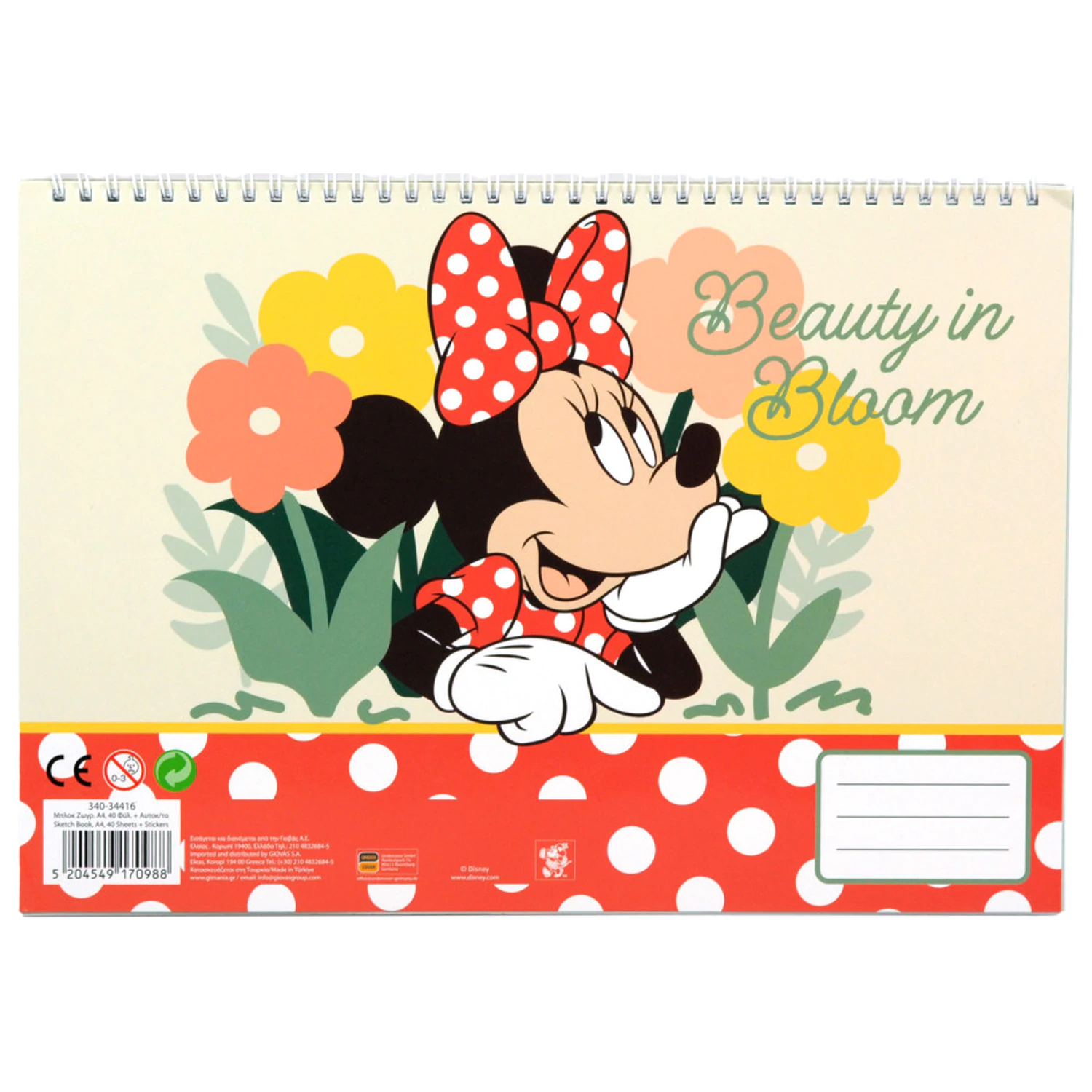 Disney Minnie Nomadic Spirit A/4 Špirálový skicár so 40 nálepkami produktová fotografia