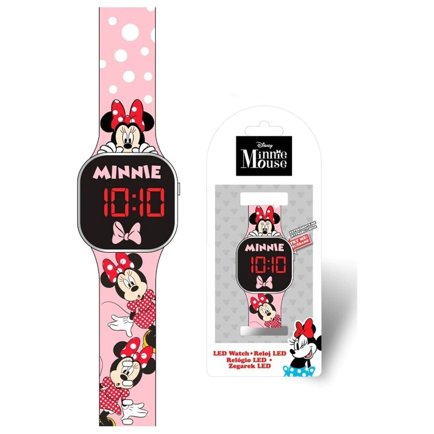 Disney Minnie ružové digitálne LED hodinky produktová fotografia