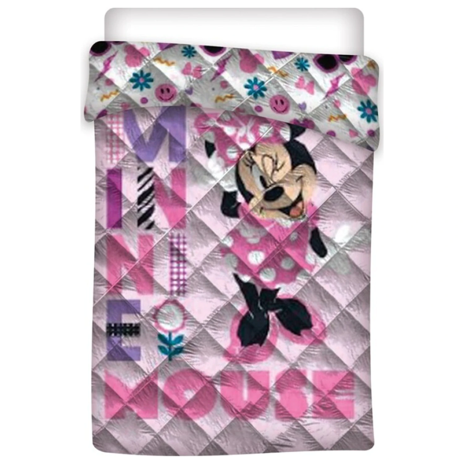 Disney Minnie Pink Prešívaná posteľná prikrývka produktová fotografia