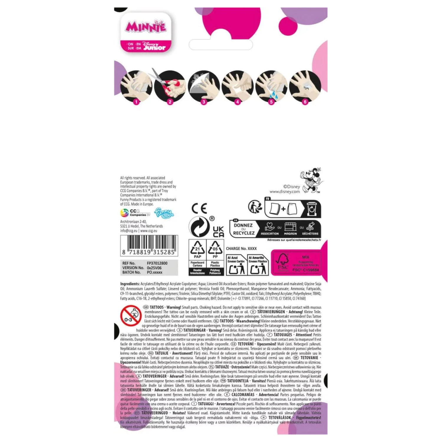 Disney Minnie Smile Tattoo 12 ks produktová fotografia