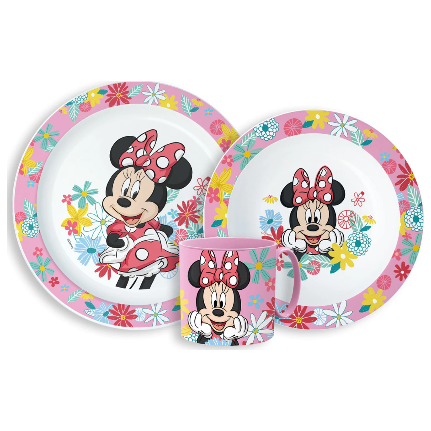 Disney Minnie Spring jedálenská súprava, mikro plastová súprava s hrnčekom 265 ml produktová fotografia