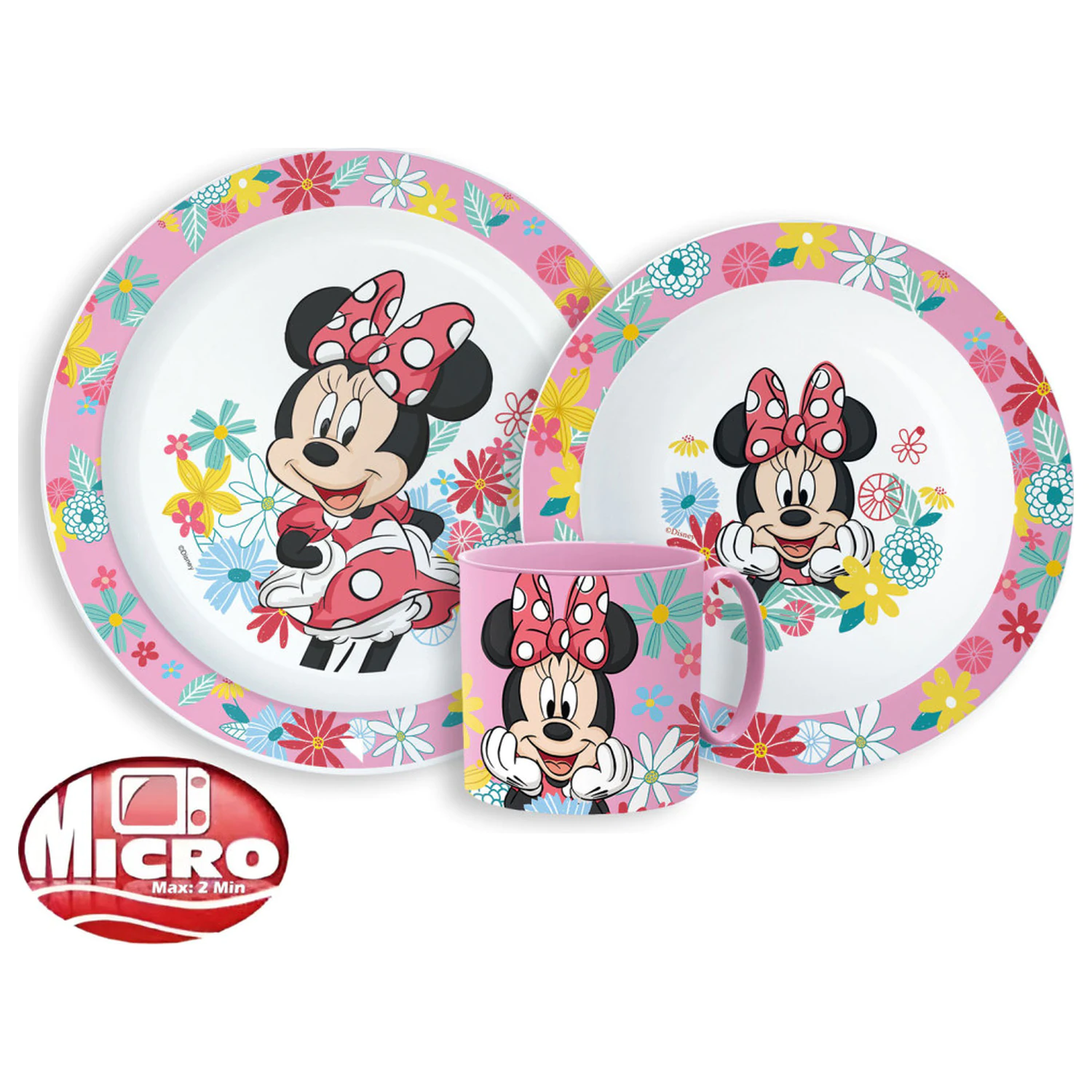 Disney Minnie Spring jedálenský set, mikro plastový set s hrnčekom produktová fotografia