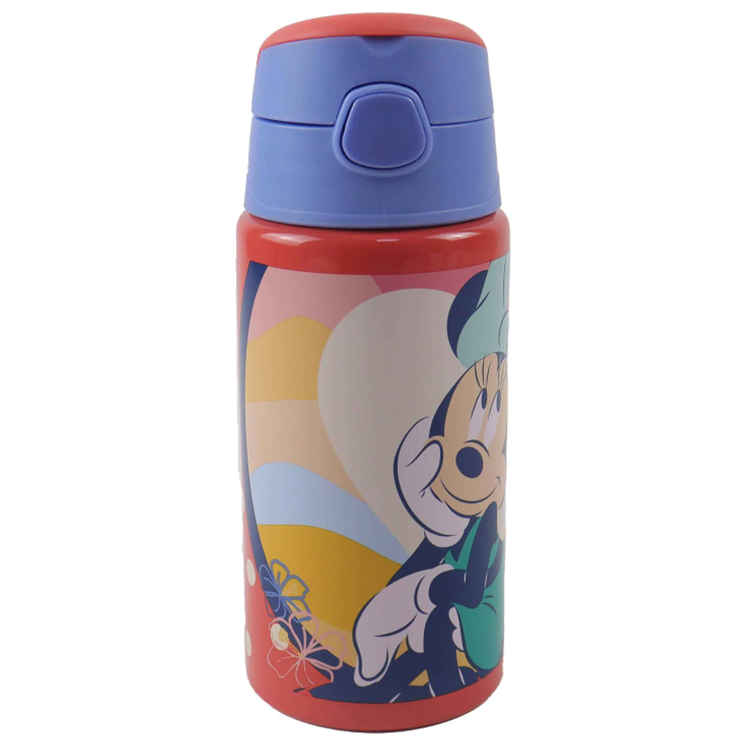 Disney Minnie Summer Hliníková fľaša na vodu so slamkou a háčikom 500 ml produktová fotografia