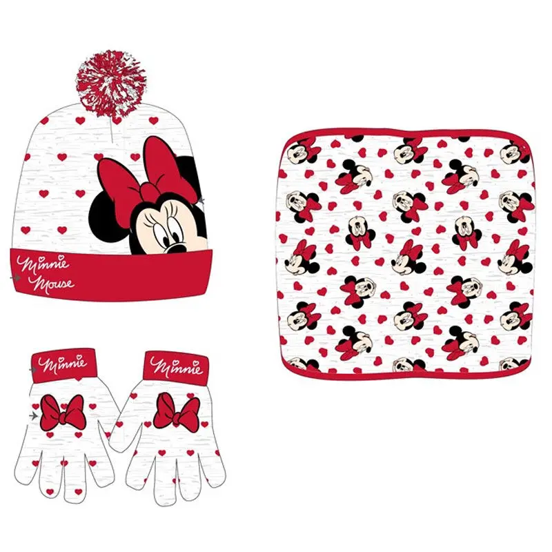 Disney Minnie winter set nákrčník čiapka rukavice produktová fotografia