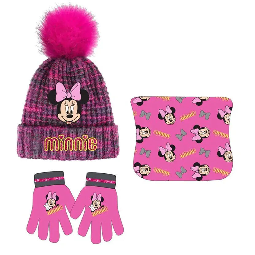 Disney Minnie zimná súprava nákrčník klobúk rukavice produktová fotografia