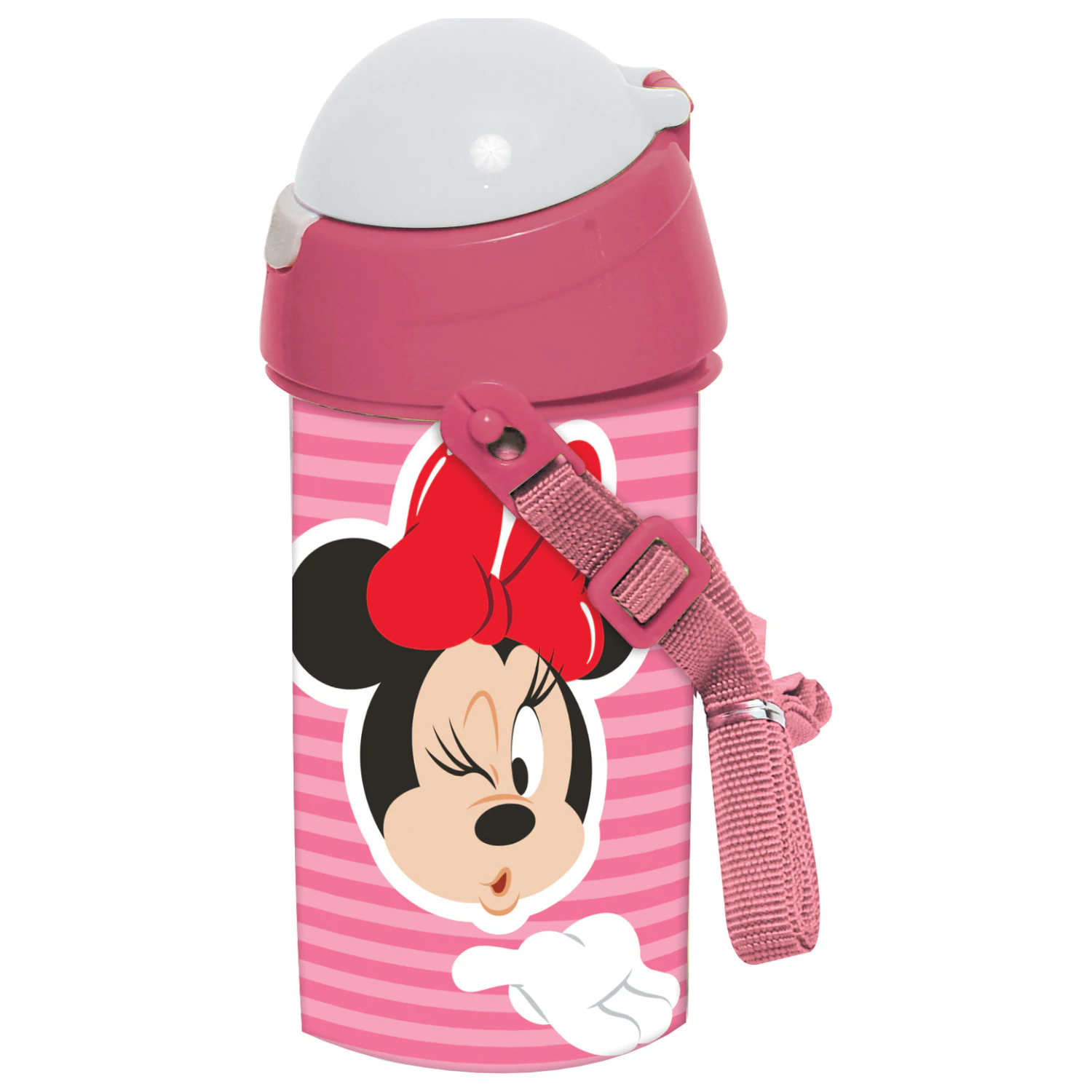 Disney Minnie Wink plastová fľaša na vodu so slamkou a držiakom 500 ml produktová fotografia