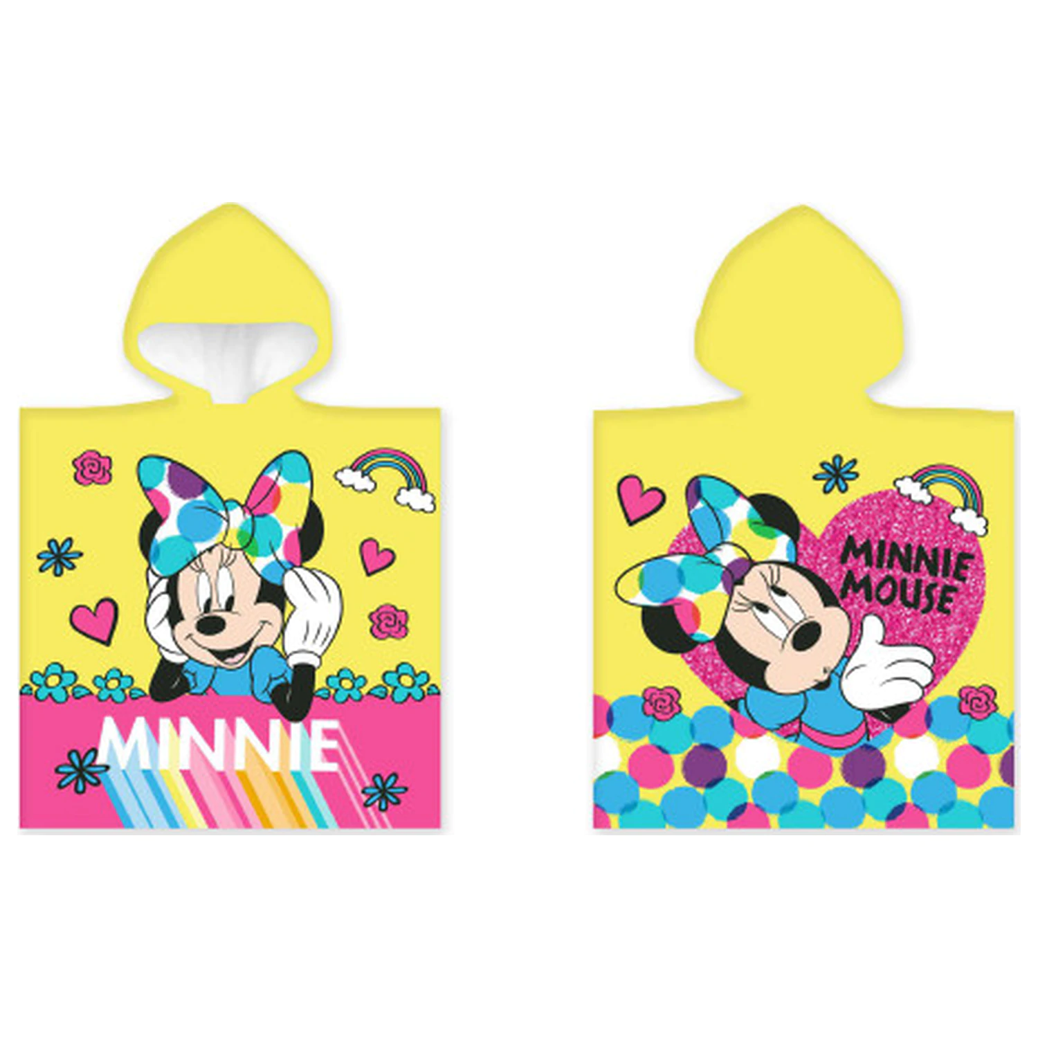 Disney Minnie žltý plážový pončový uterák produktová fotografia