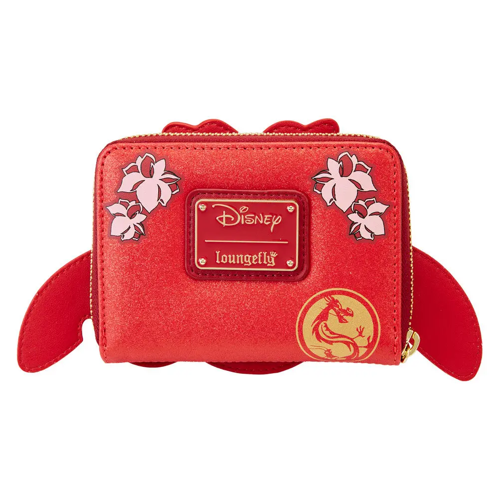 Loungefly Disney Mulan 25th Anniversary Mushu trblietavá peňaženka produktová fotografia