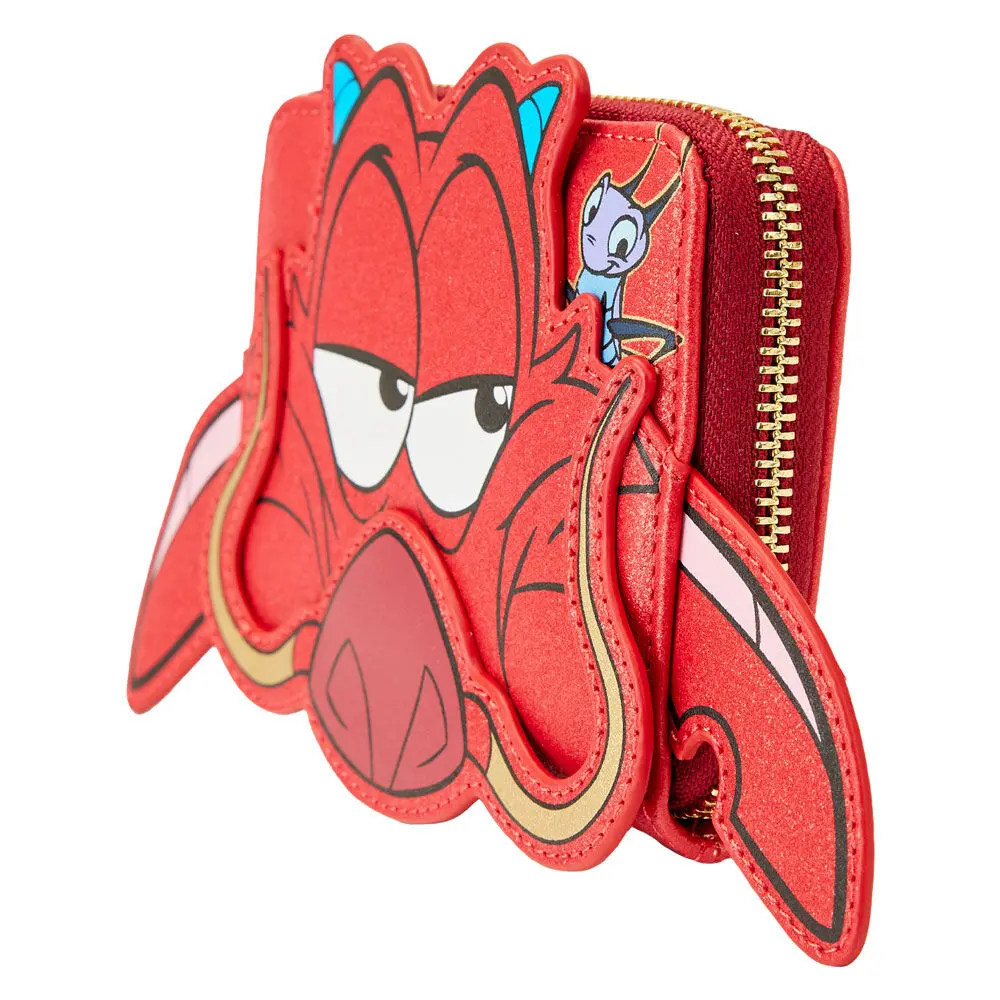 Loungefly Disney Mulan 25th Anniversary Mushu trblietavá peňaženka produktová fotografia
