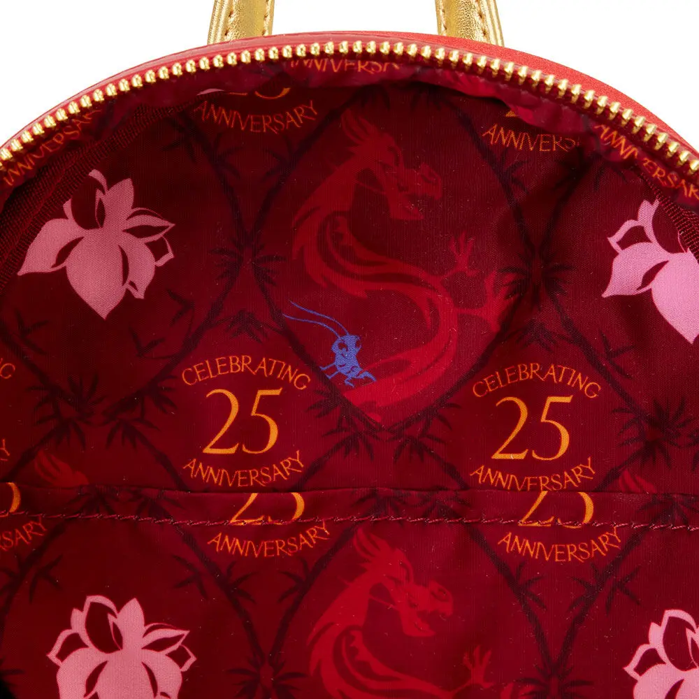Loungefly Disney Mulan 25th Anniversary Mushu glitter ruksak 26cm produktová fotografia