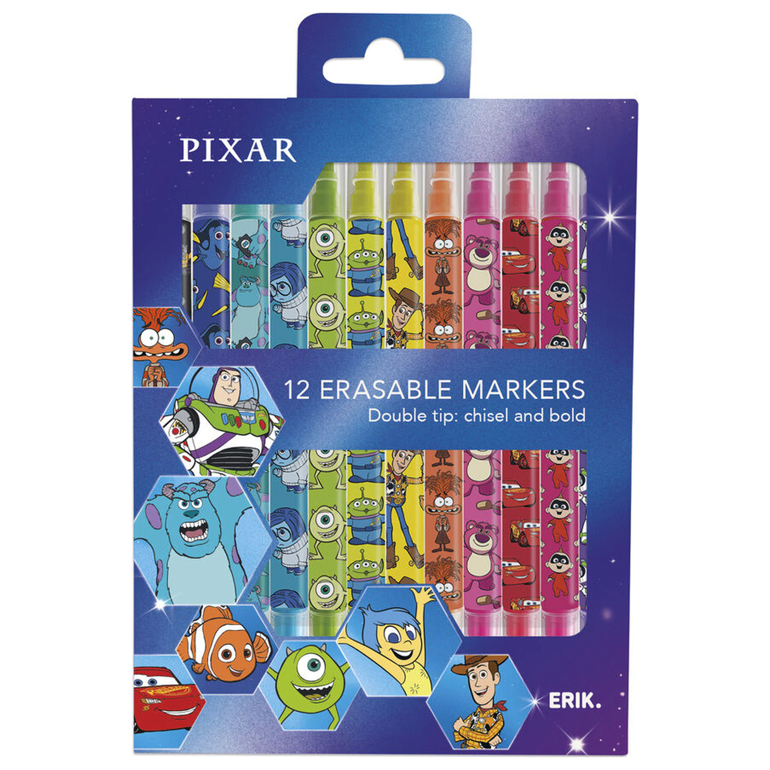Disney Pixar sada 12 zmizíkovateľných fixiek produktová fotografia