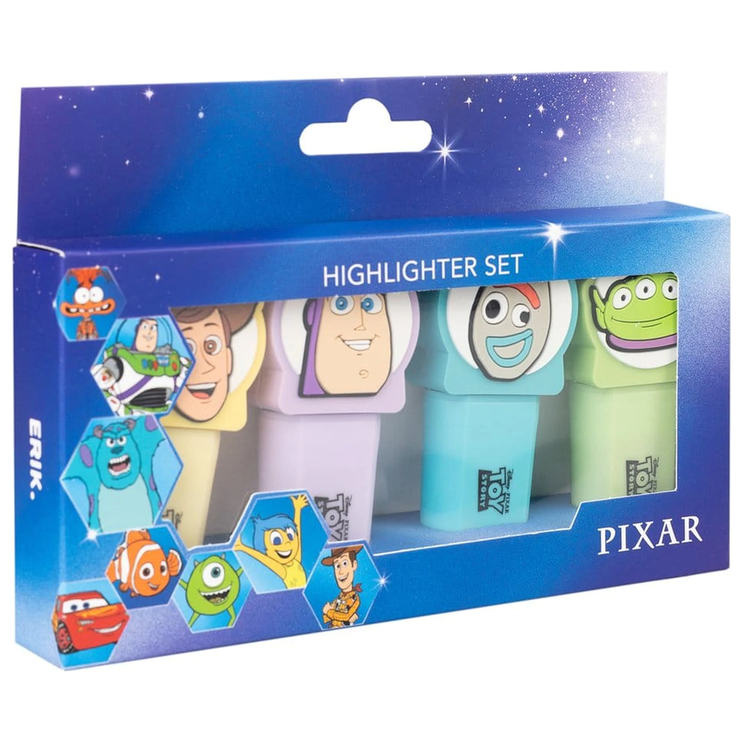 Disney Pixar Toy Story sada 4 zvýrazňovačov s topperom produktová fotografia