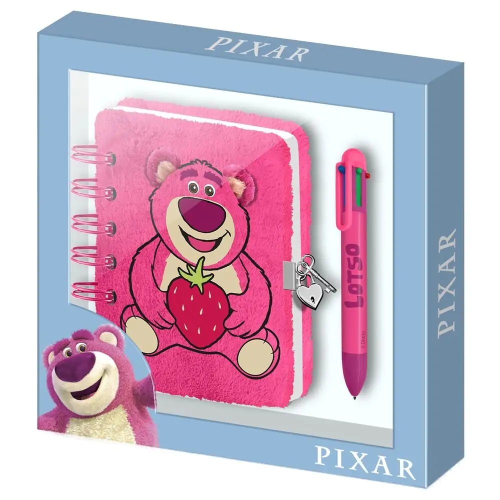 Disney Pixar Toy Story Lotso Strawberry plyšový zápisník a pero produktová fotografia