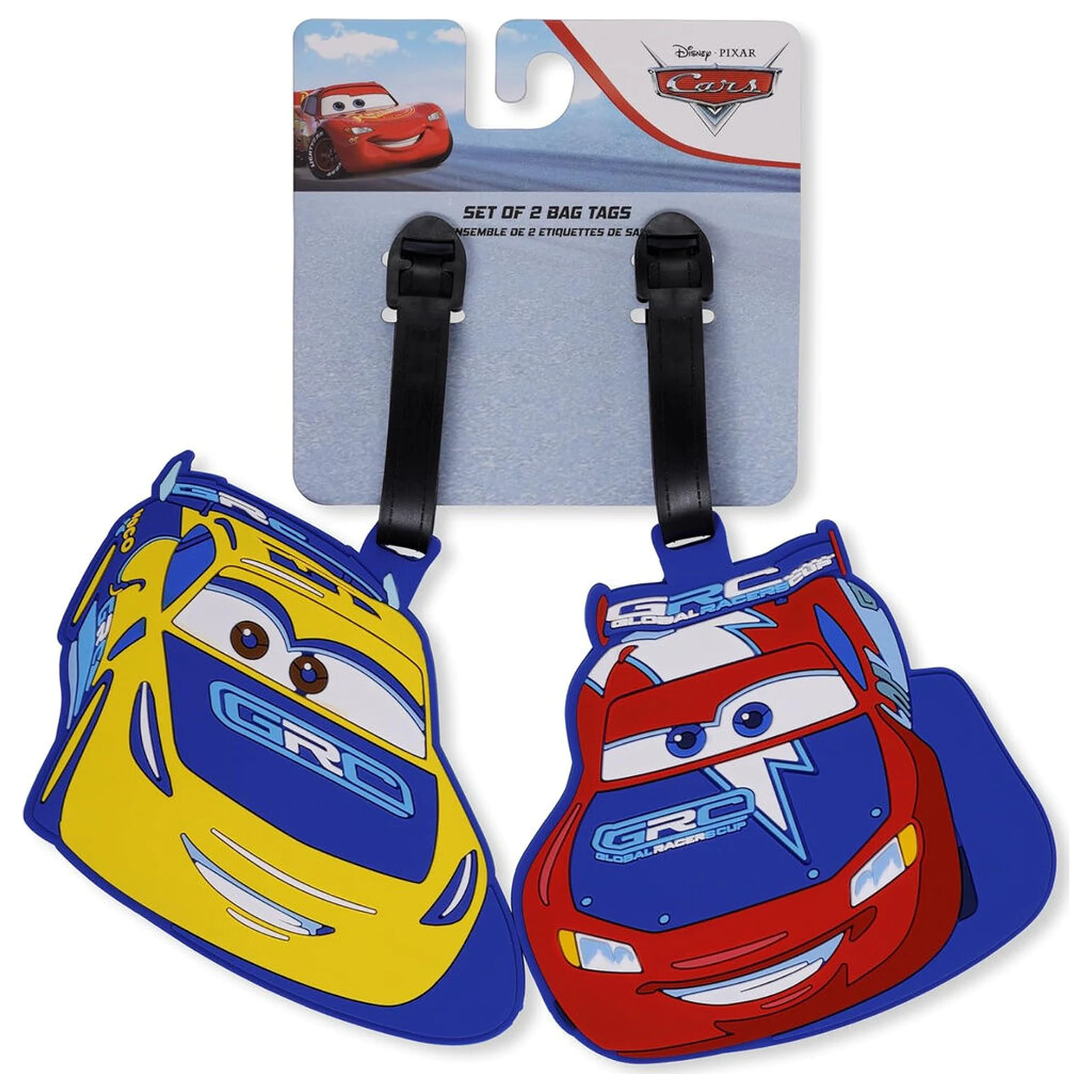 Disney Pixar Cars súprava 2 štítkov na batožinu produktová fotografia