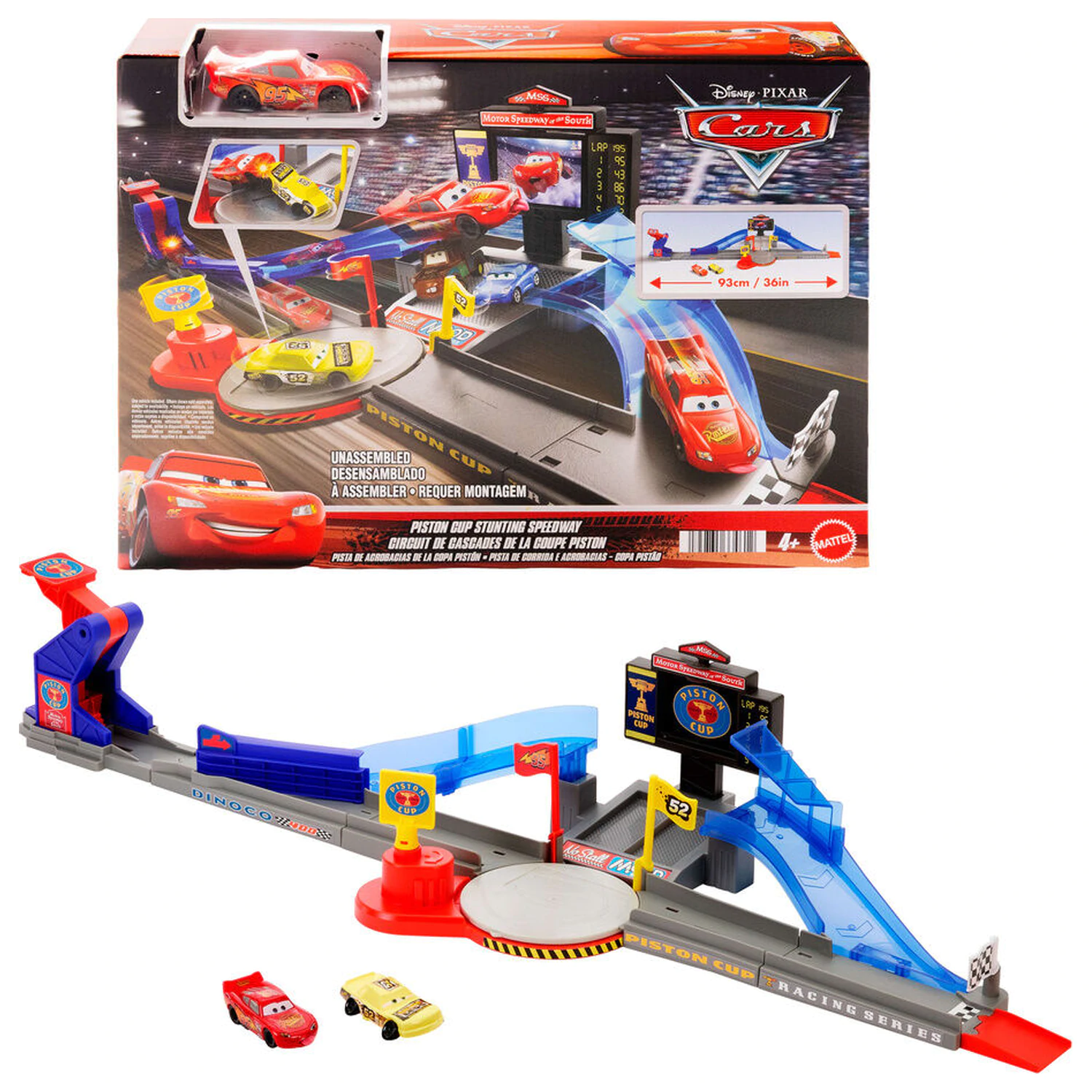 Disney Pixar Cars Piston Cup Stunting Speedway hracia súprava produktová fotografia