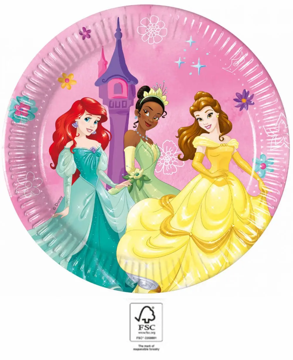 Disney Princess Live your Story, Disney Princess papierové taniere 8 ks 20 cm FSC produktová fotografia