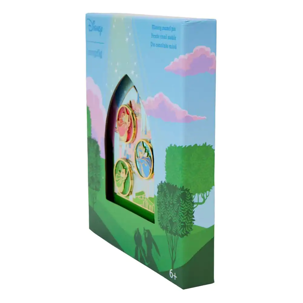 Disney by Loungefly Posuvný smaltovaný odznak Sleeping Beauty Aurora Castle & Fairies Limited Edition 8 cm produktová fotografia