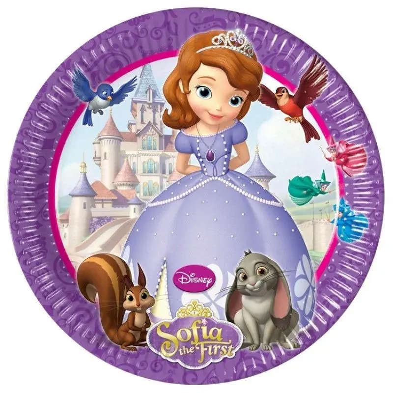Disney Sofia the First, Sofia papierové taniere 8 ks 23 cm produktová fotografia