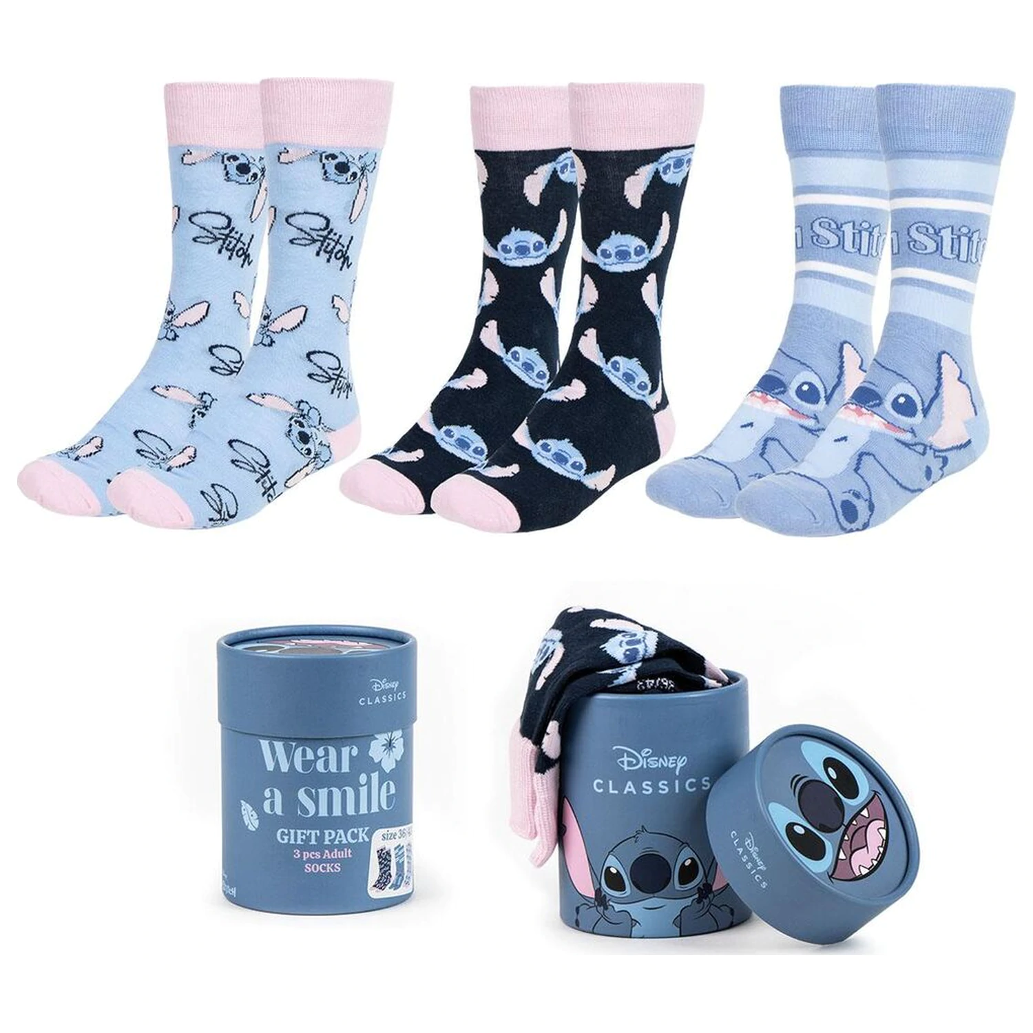 Disney Stitch balenie 3 páry ponožiek pre dospelých produktová fotografia
