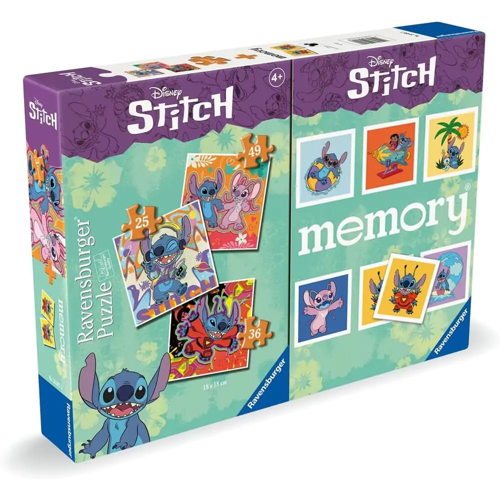 Disney Stitch 3 puzzle a pexeso multipack produktová fotografia