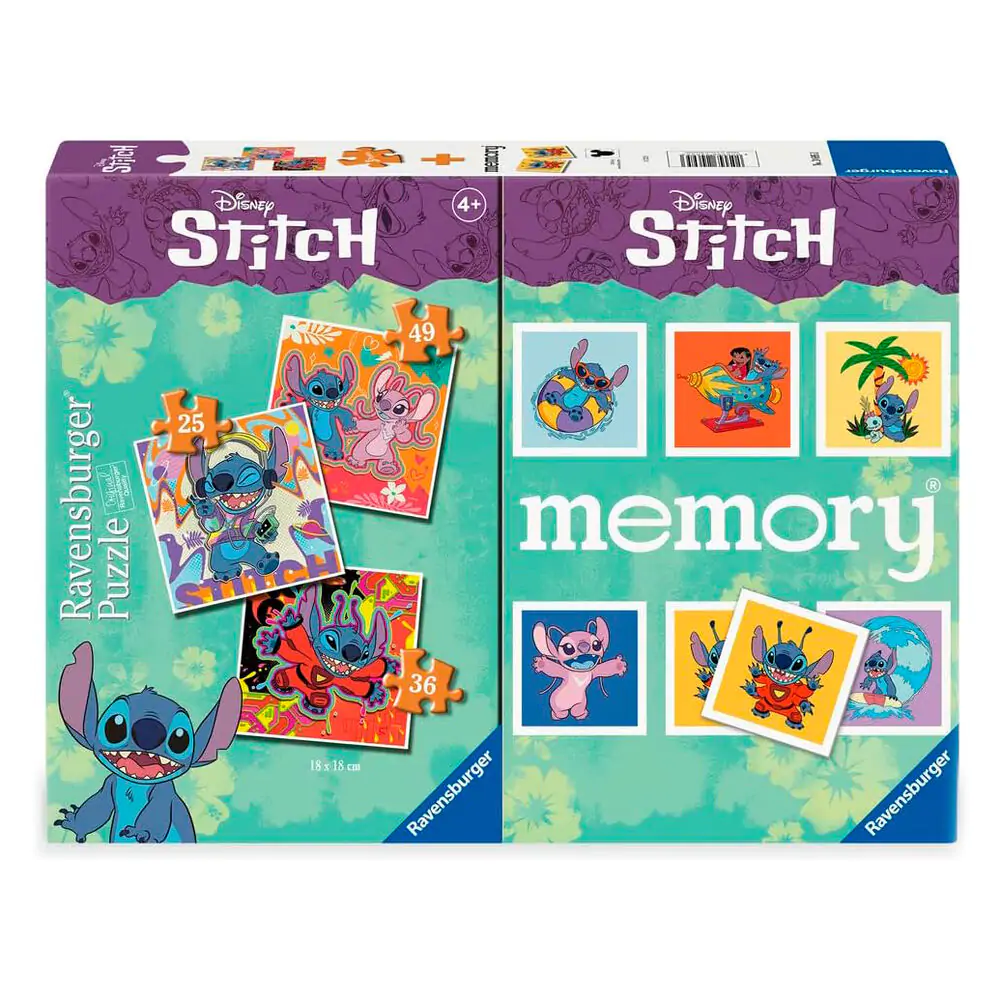 Disney Stitch 3 puzzle a pexeso multipack produktová fotografia