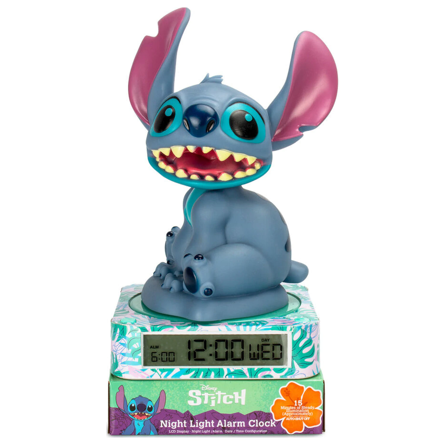 Disney Stitch 3D lampa s alarmom produktová fotografia