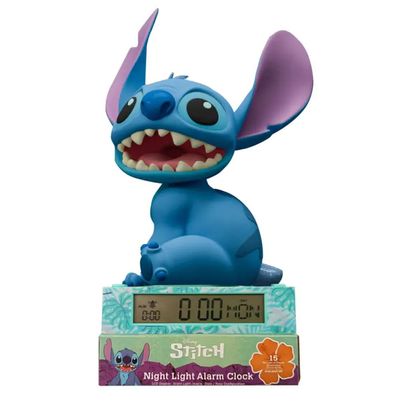 Disney Stitch 3D lampa s budíkom produktová fotografia