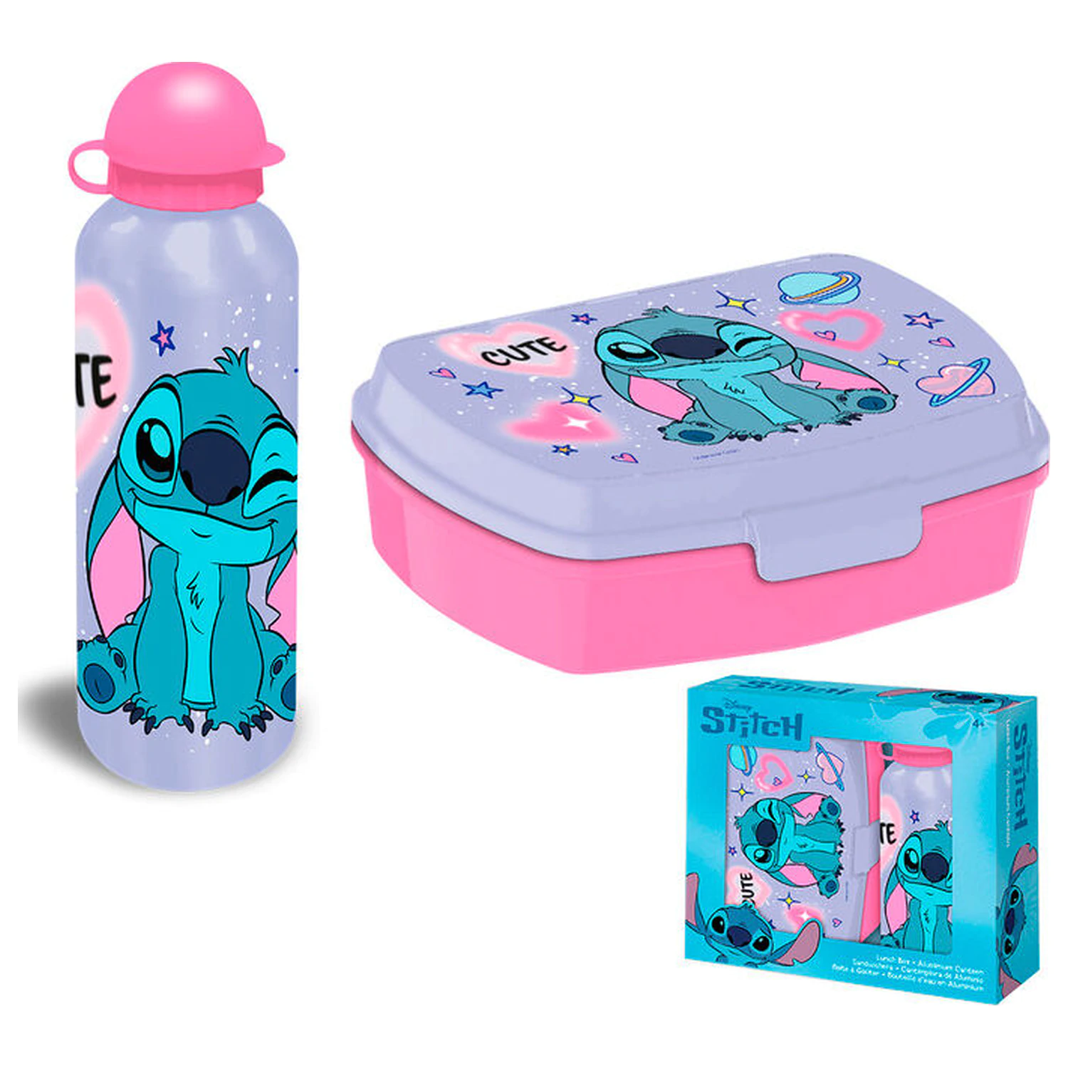 Disney Stitch hliníková fľaša + obedár produktová fotografia