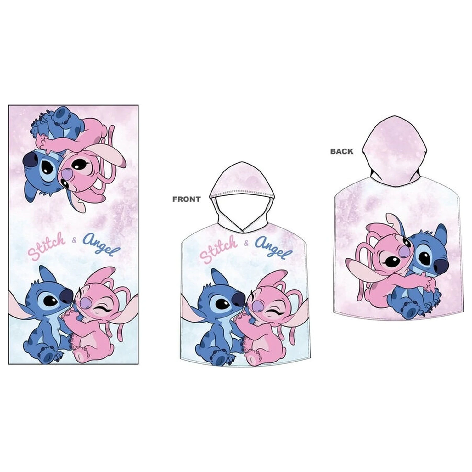 Disney Stitch & Angel mikro vláknový poncho uterák produktová fotografia