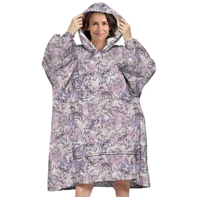 Disney Stitch Angel oversize mikina kabát dospelý koralový produktová fotografia