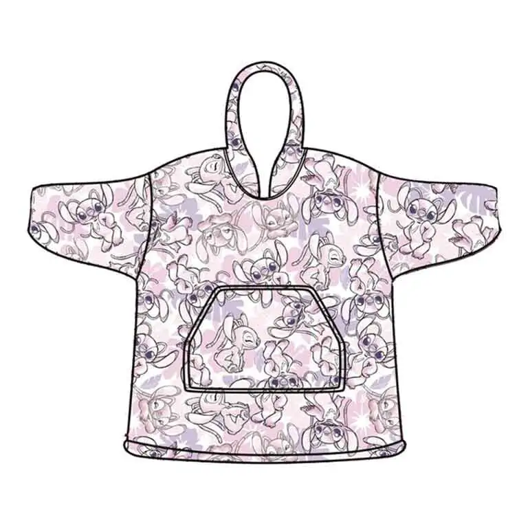 Disney Stitch Angel oversize mikina kabát dospelý koralový produktová fotografia